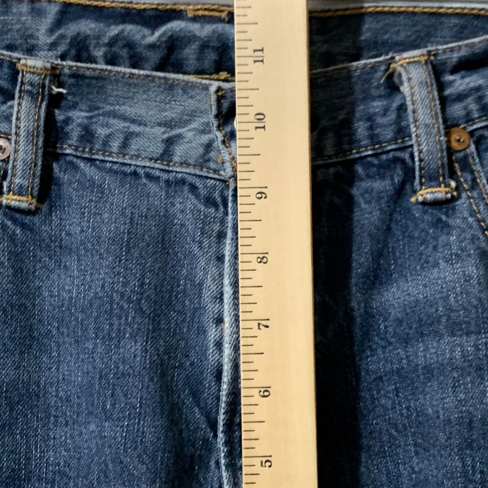 Polo Ralph Lauren Hampton Straight Jeans Mens 35x32 Blue Distressed Preppy - Picture 14 of 16